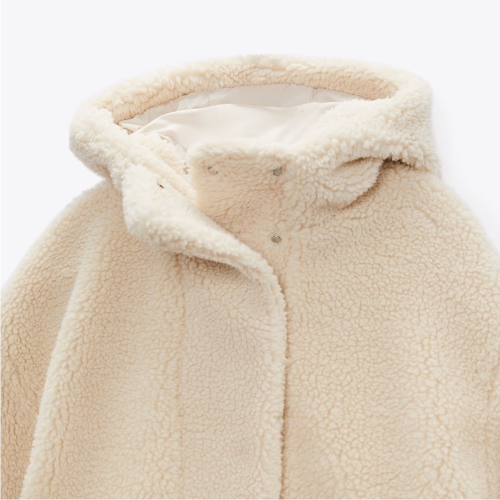 Brand new zara Cream Teddy Jacket - Picture 3 of 9